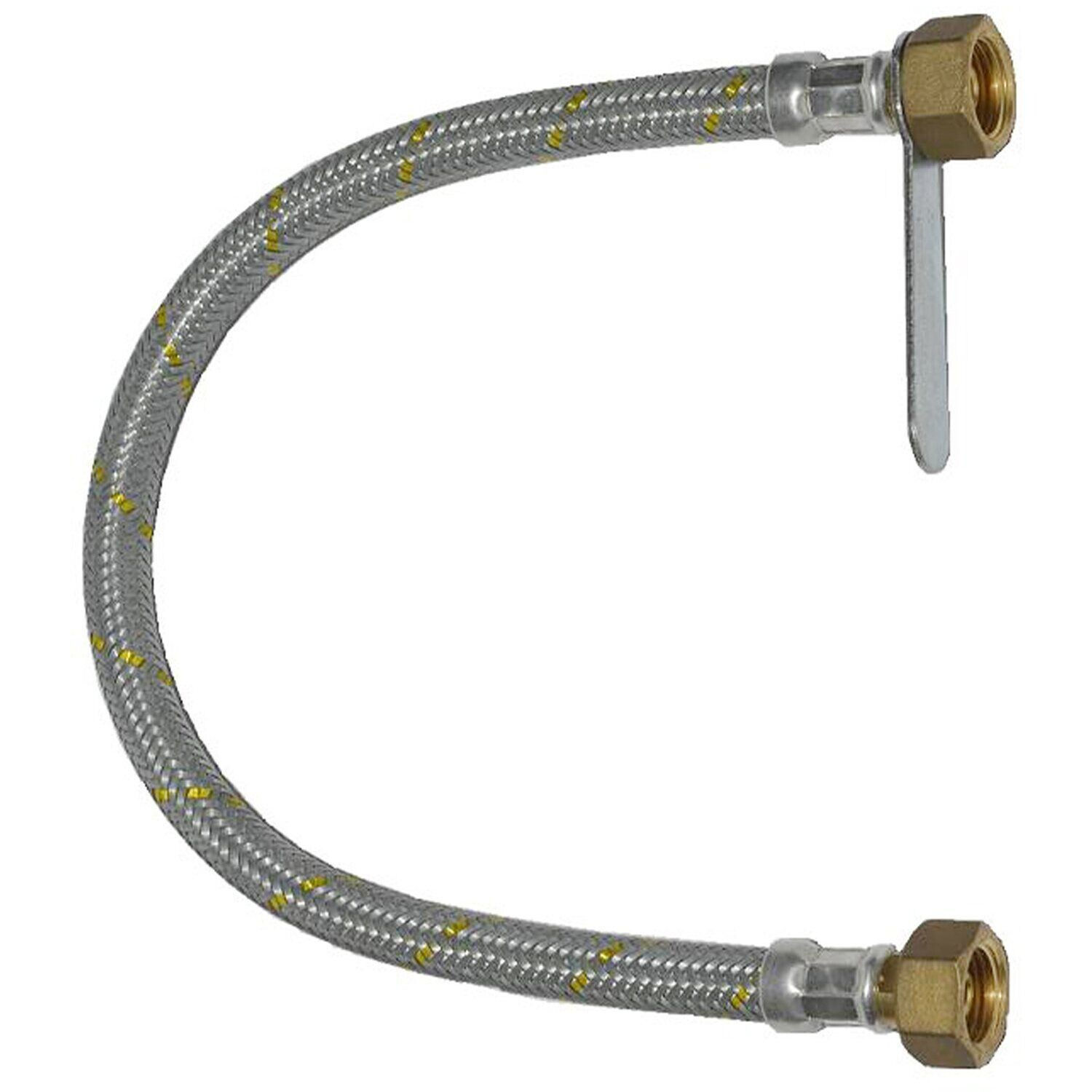 TUBO FLESSIBILE GAS GPL ACCIAIO ZINCATO 1/2" F.F. cm. 80 IMQ TUBAZIONI