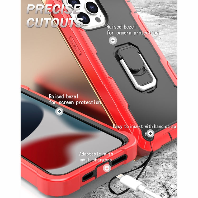 Thumbnail: PC + Rubber 3-layers Shockproof Protective Case with Rotating Holder