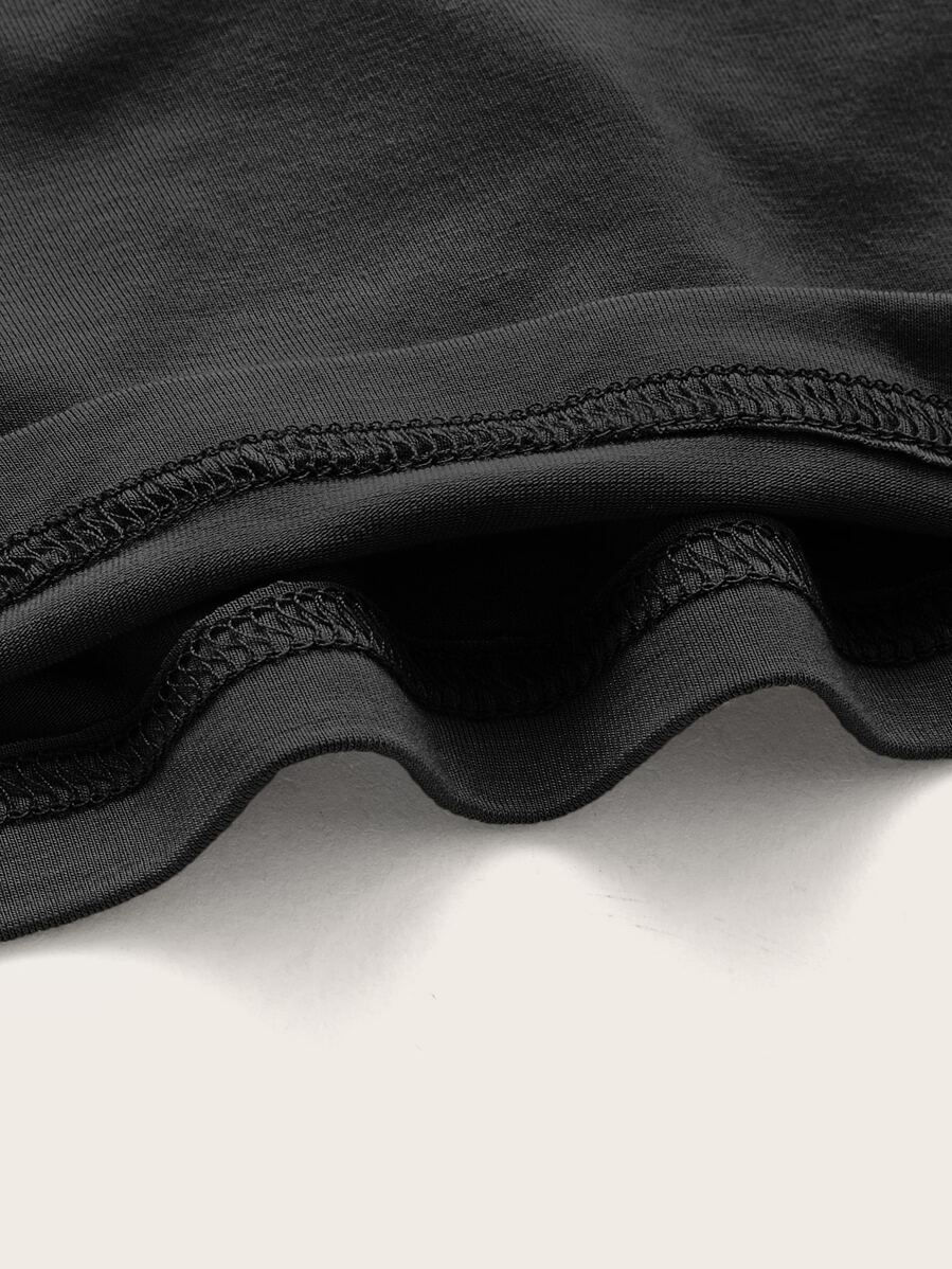 Thumbnail: SHEIN EZwear Backless Batwing Sleeve Solid Tee