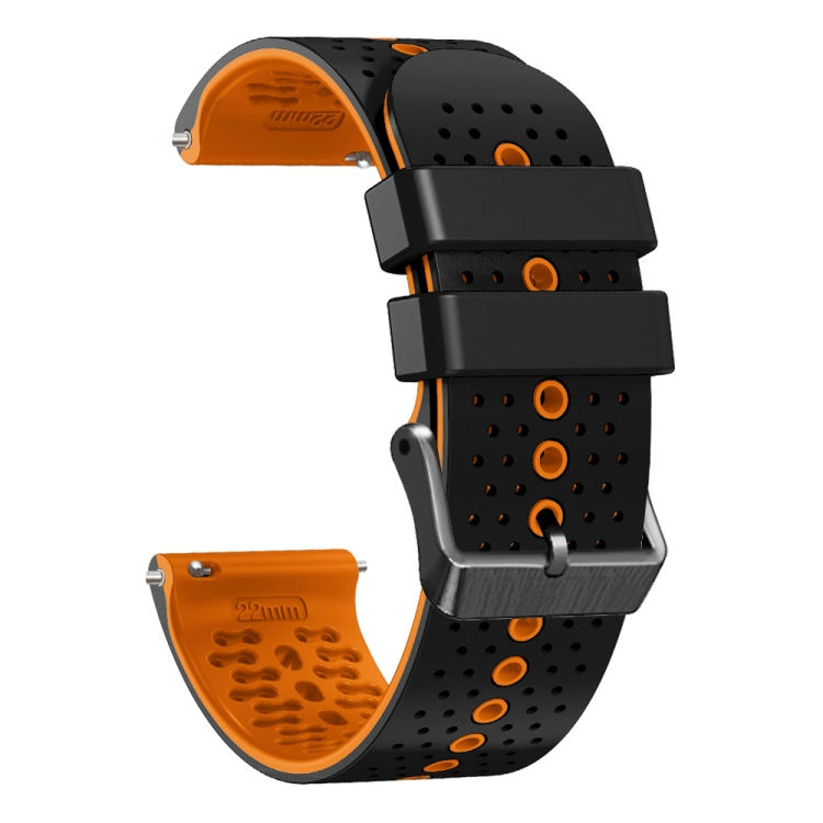 Thumbnail: 22mm Perforated Two-Color Silicone Watch Band