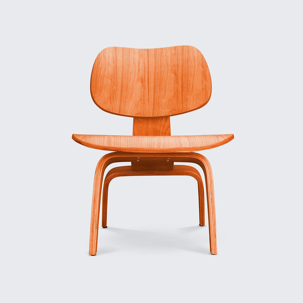 Superb Solid Wood Chair with curved legs and backrest in a light wood tone, modern minimalist design style.