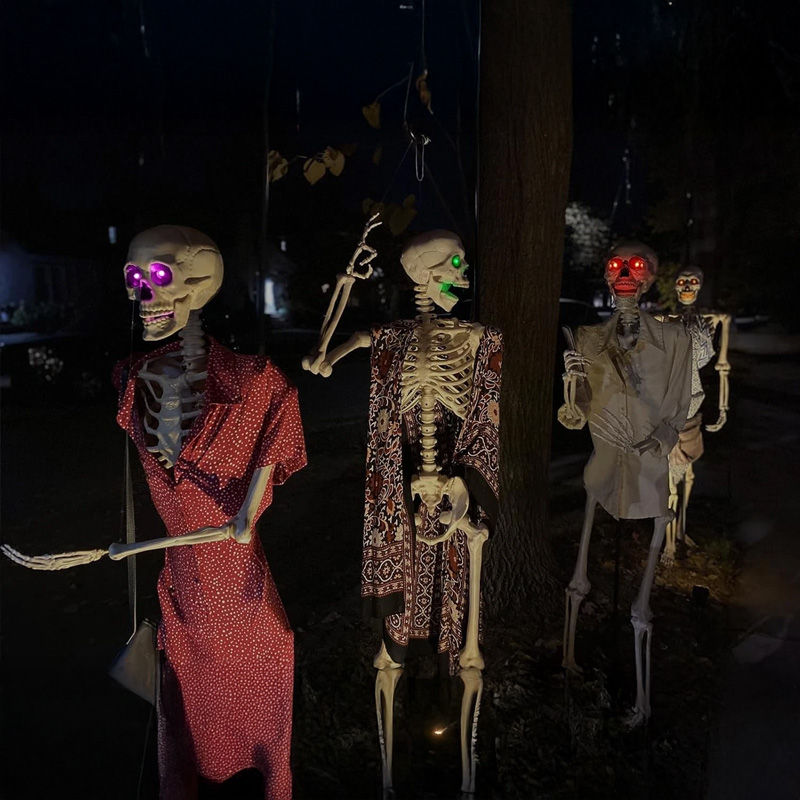 Thumbnail: Halloween 2 Light-Up Skulls - Bright LED Eyes, Perfect DIY Horror Eyes for Mask