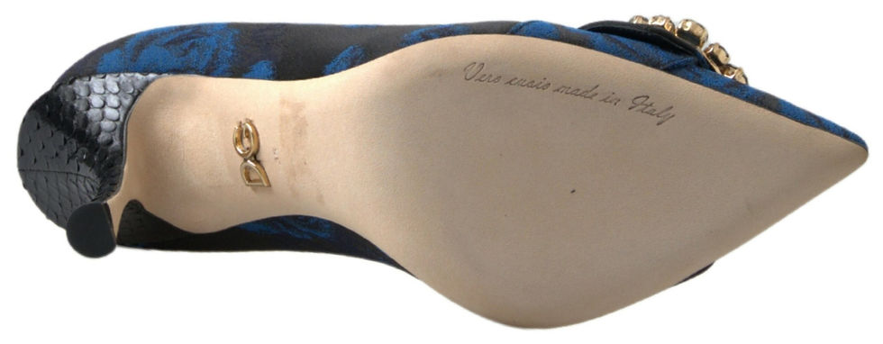 Thumbnail: Elegant Blue Crystal Embellished Pumps