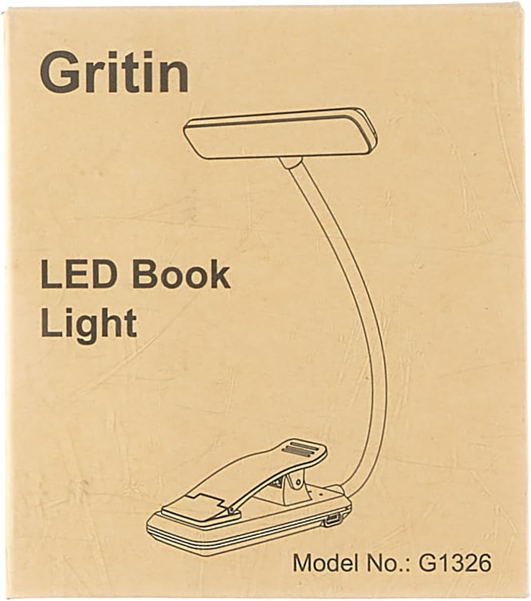 Gritin 19 LED Book Light, Reading Light Book Lamp for Reading at Night with Memo