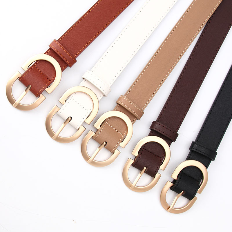 Belts For Women Simple Leather Mental Jeans Dress Skirt Pin view 4