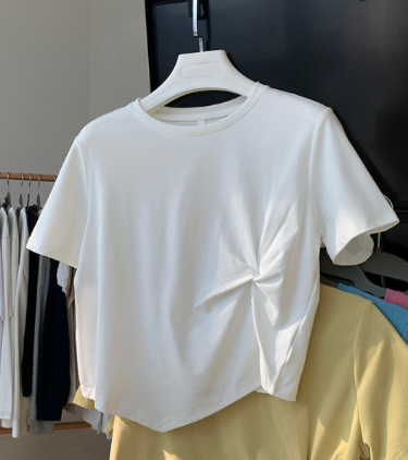 Irregular Short-Sleeved T-Shirt for Women (One Piece)