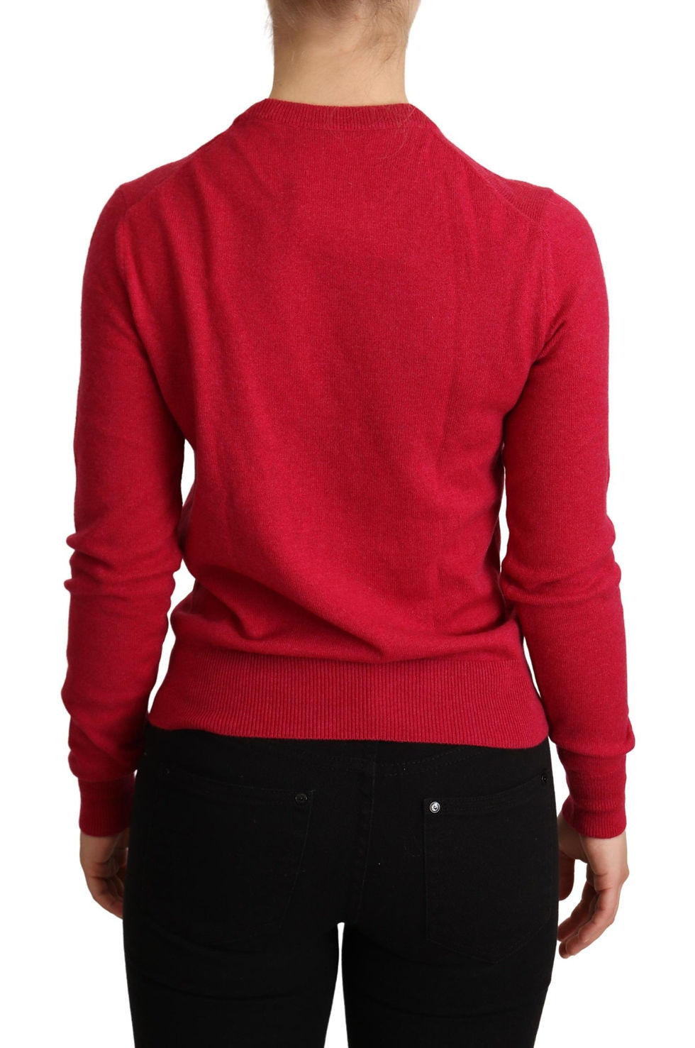 Thumbnail: Chic Pink Cashmere Blend Crewneck Pullover
