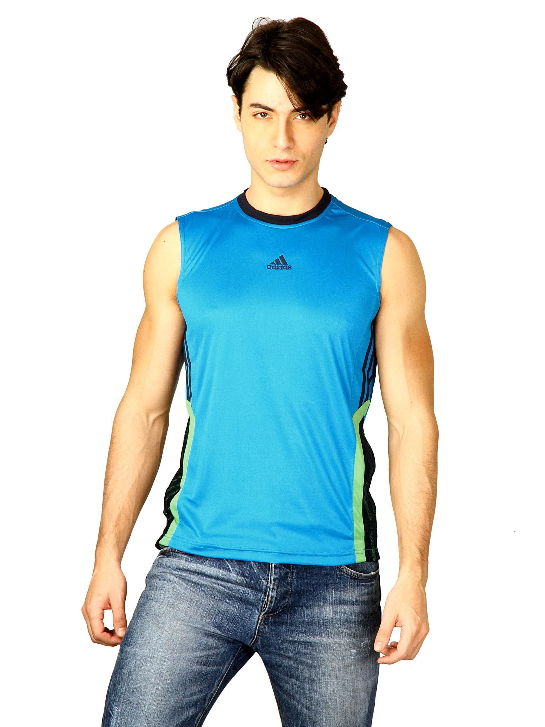 ADIDAS Men Torment S/L Blue T-Shirts