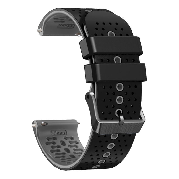 Thumbnail: 22mm Perforated Two-Color Silicone Watch Band