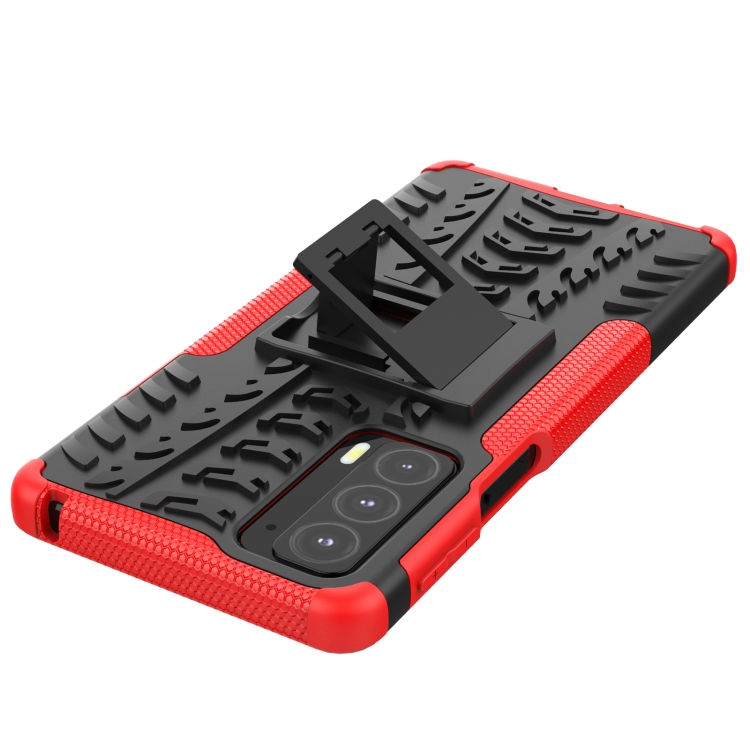 Thumbnail: Tire Texture Shockproof TPU+PC Protective Case with Holder