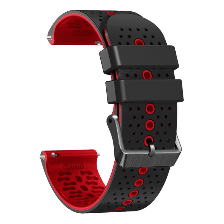 Thumbnail: 22mm Perforated Two-Color Silicone Watch Band