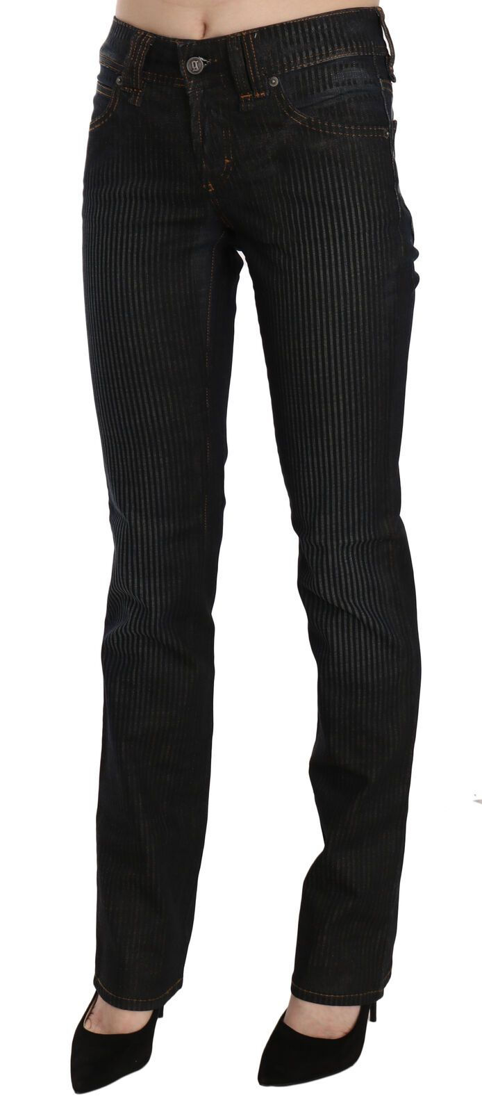 Thumbnail: Elegant Black Slim Fit Corduroy Jeans
