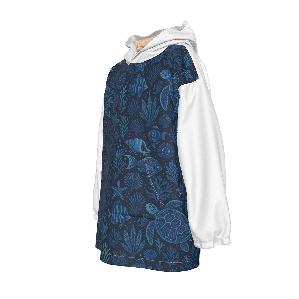 Thumbnail: All-Over Print Kid's Sherpa Fleece Hoodie Blanket
