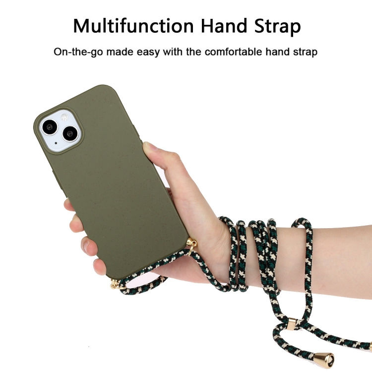 Thumbnail: Wheat Straw Material + TPU Phone Case with Lanyard