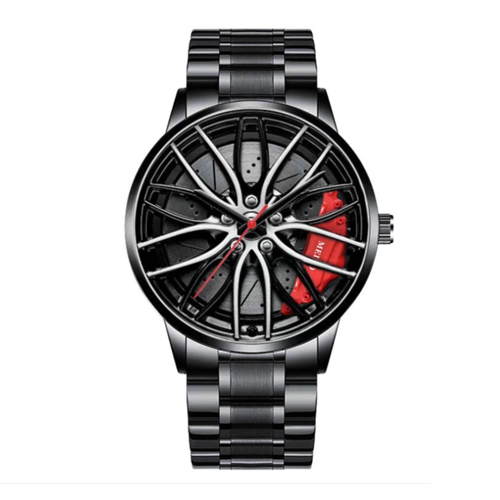 Car Watches for Men Waterproof Stainless Steel Quartz Wrist Watch Sports Men'S W
