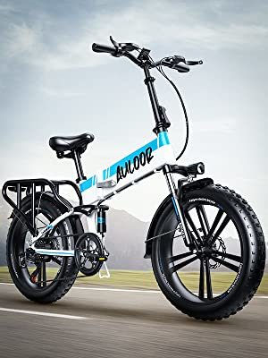 Thumbnail: Auloor 20H1F 750W Foldable Electric Bike for Adults with 20'x4'Fat Tire; E Bikes