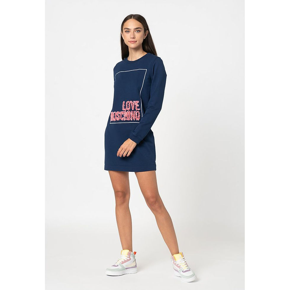 Thumbnail: Chic Blue Relief Dress with Signature Design