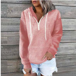 Thumbnail: Women's Waffle Hoodie Sweater Coat