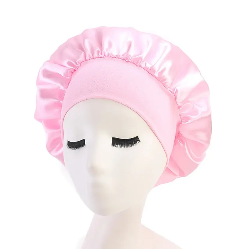 Thumbnail: 1PC Satin Sleeping Hat Night Sleep Hair Care Bonnet Nightcap Extra Satin Silky S