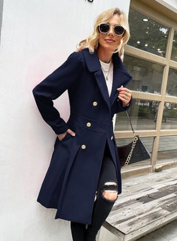Women's Long Wool Trench Coat (Single Piece)