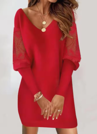 Olivia | Elegant Printed Lace Dress for Women (One Piece)