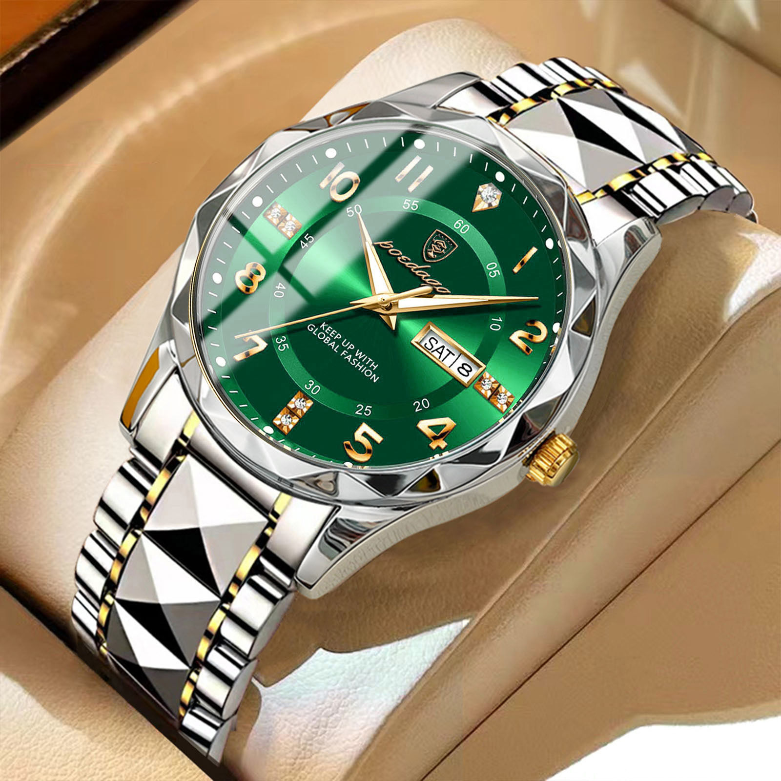 POEDAGAR Business Men Watch Waterproof Date Week Luminous Exquisite Male Wristwa