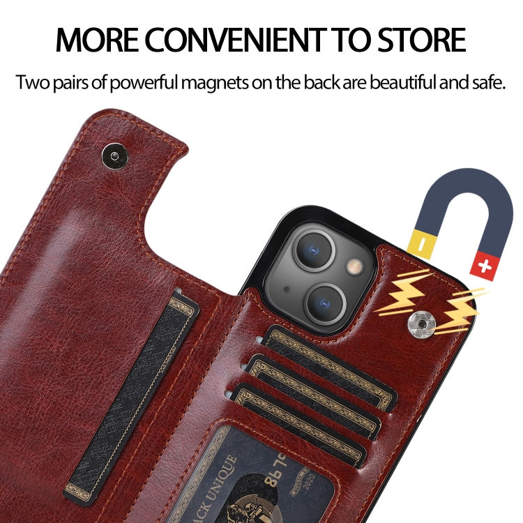 Thumbnail: Double Buckle Shockproof PU Protective Case with Card Slots & Holder