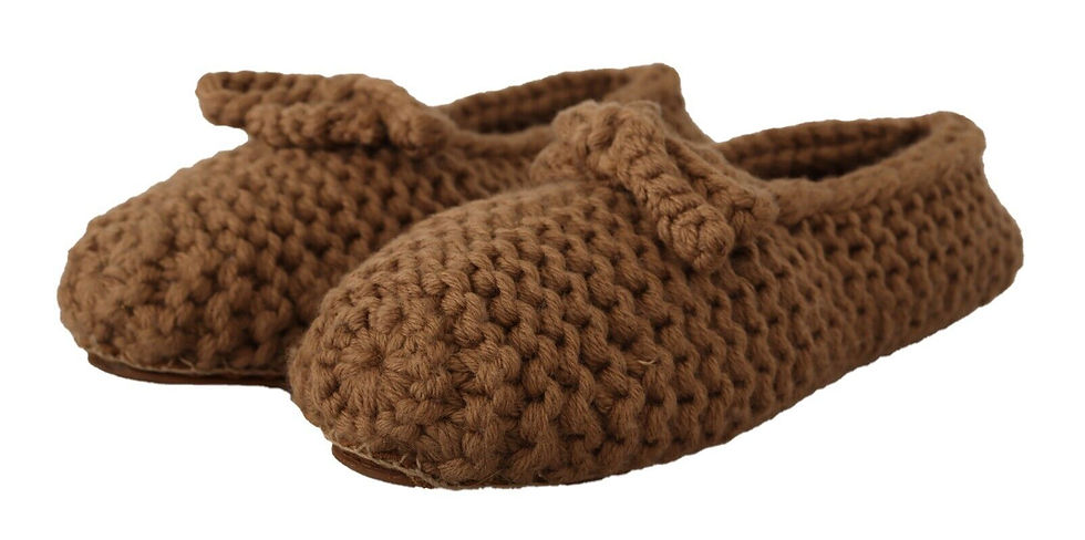 Thumbnail: Elegant Wool Knit Ballerina Flats in Brown