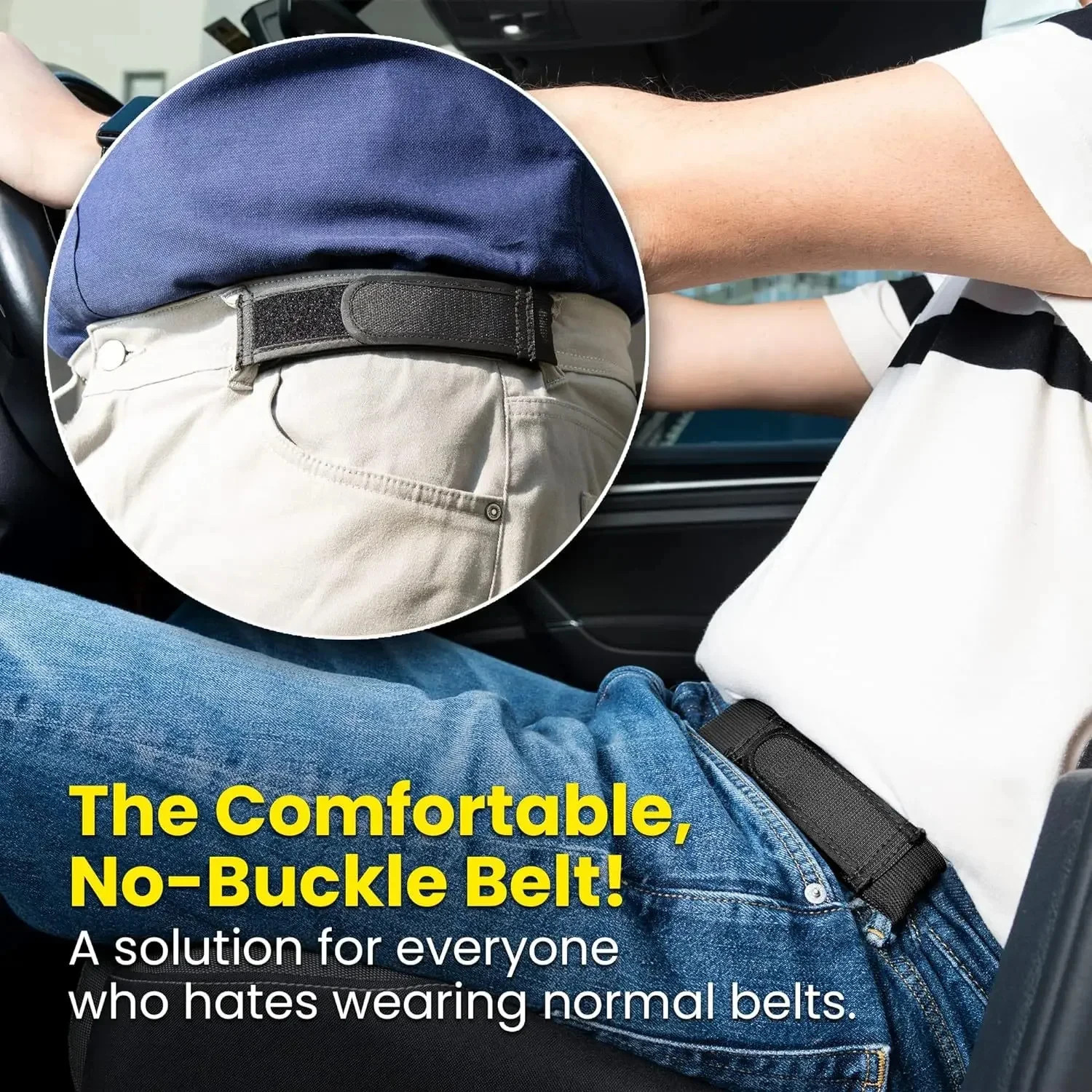 2pc/1pc Buckle Free Waist Belts Men'S Ultra-Soft No Elastic view 3
