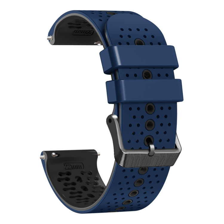 Thumbnail: 22mm Perforated Two-Color Silicone Watch Band