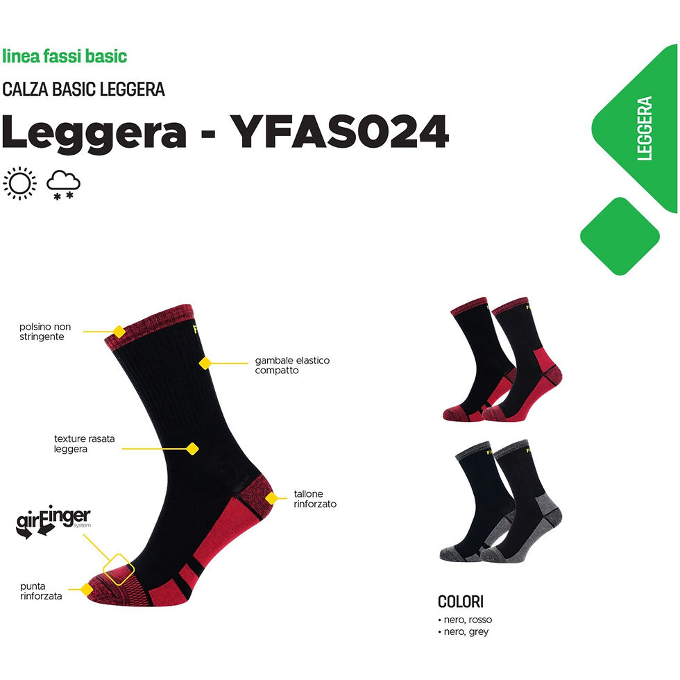 Thumbnail: 2PAIA Calze Lavoro FASSI AT WORK Calzino LEGGERO BASIC tg. 39/42 YFAS024