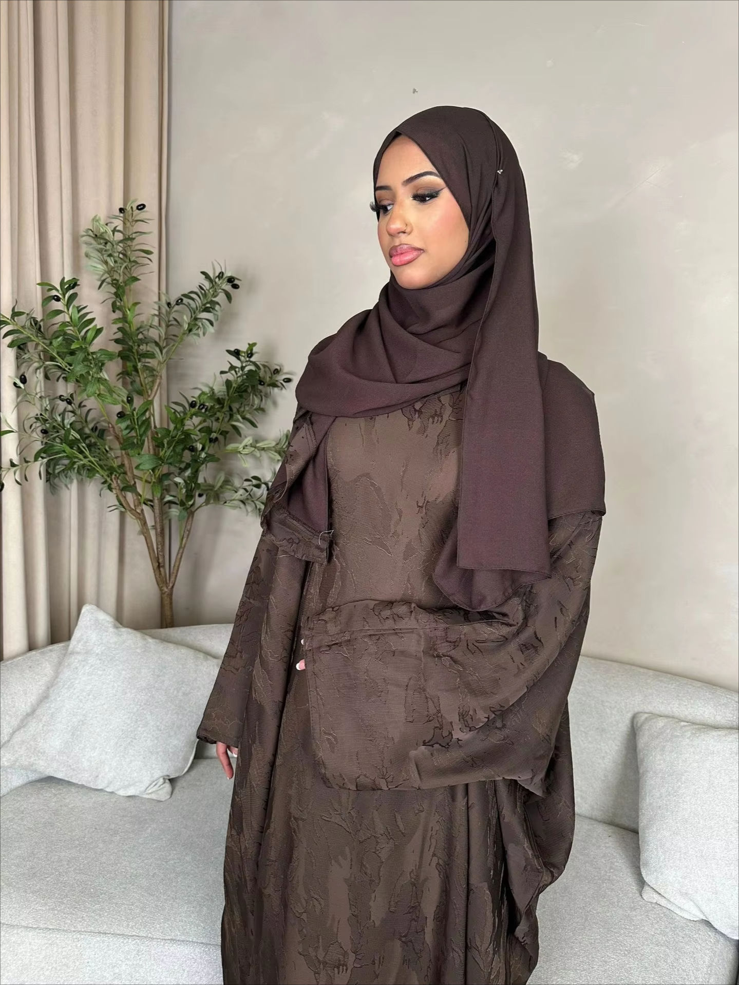 Main image for Muslim Dress Women Eid Abaya Turkish Kaftan Vestidos Arabic Long Robe Ramadan M