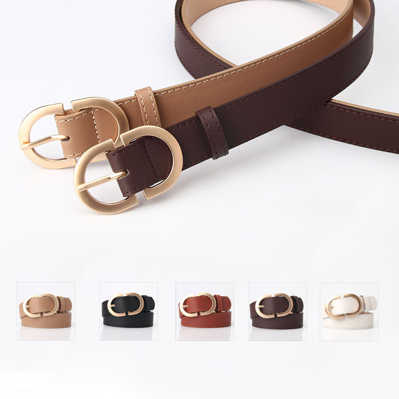 Belts For Women Simple Leather Mental Jeans Dress Skirt Pin view 2