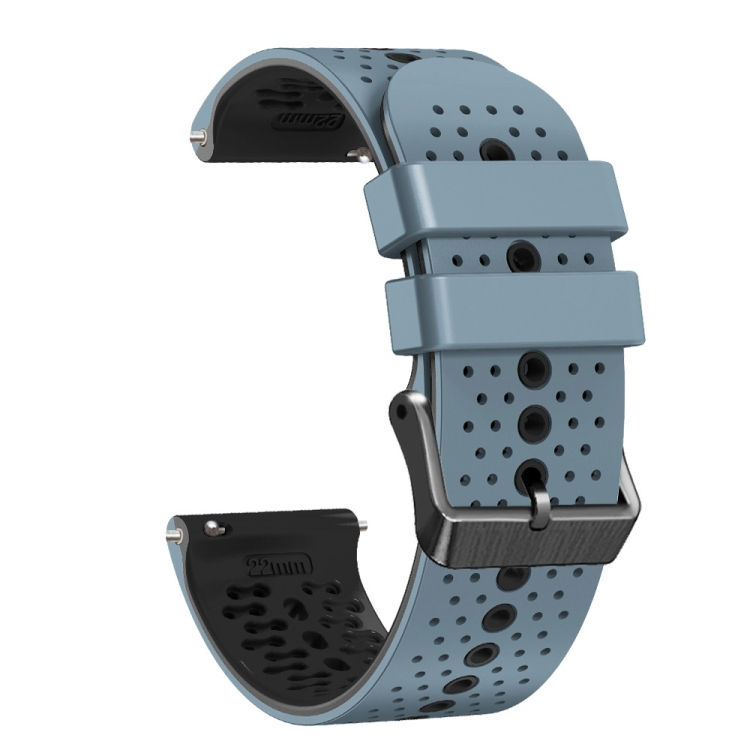 Thumbnail: 22mm Perforated Two-Color Silicone Watch Band