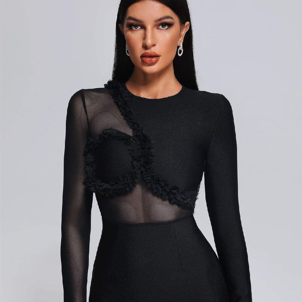 Stitching Fashion Mesh Dress for Women