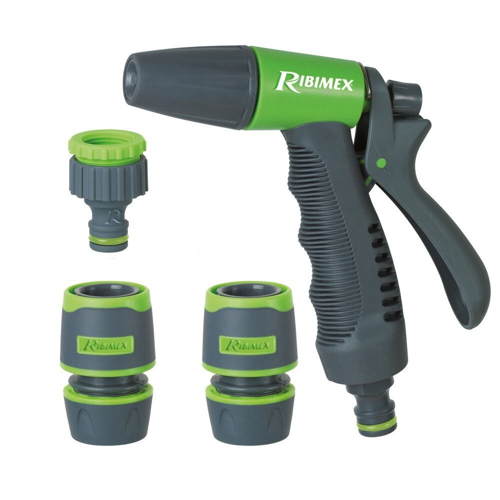Kit irrigazione + pistola getto regolabile + RACCORDI E PRESA RUBINETTO RIBIMEX
