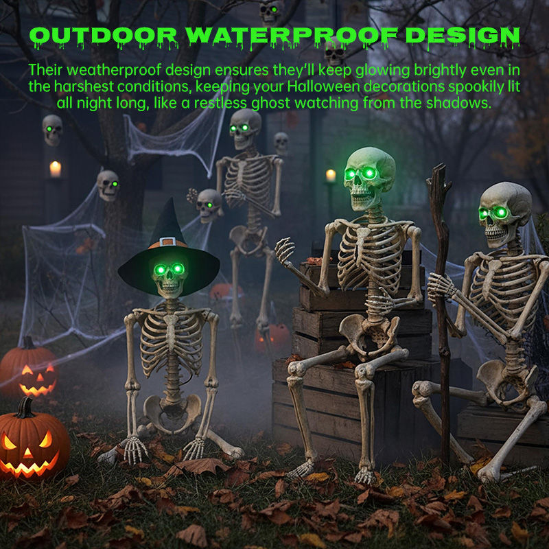 Thumbnail: Halloween 2 Light-Up Skulls - Bright LED Eyes, Perfect DIY Horror Eyes for Mask