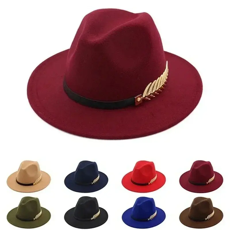 New Simple Formal Occasion Couples Woolen Hats Large Brimmed Jazz A