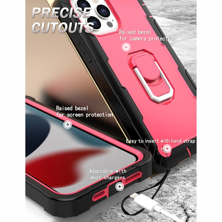 Thumbnail: PC + Rubber 3-layers Shockproof Protective Case with Rotating Holder