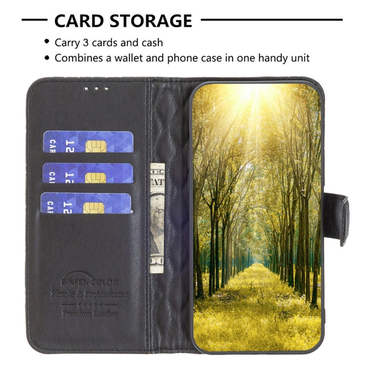 Thumbnail: Diamond Lattice Wallet Flip Leather Phone Case