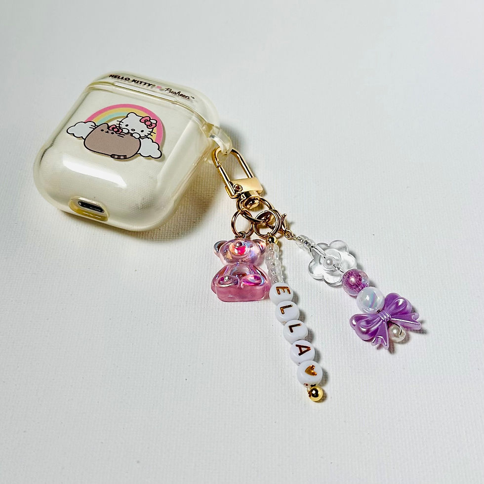 Thumbnail: Personalized Beaded Keychain, Custom Name Keyring, Beaded Name Tag, Personalized