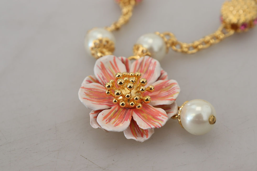 Thumbnail: Elegant Floral Statement Charm Necklace