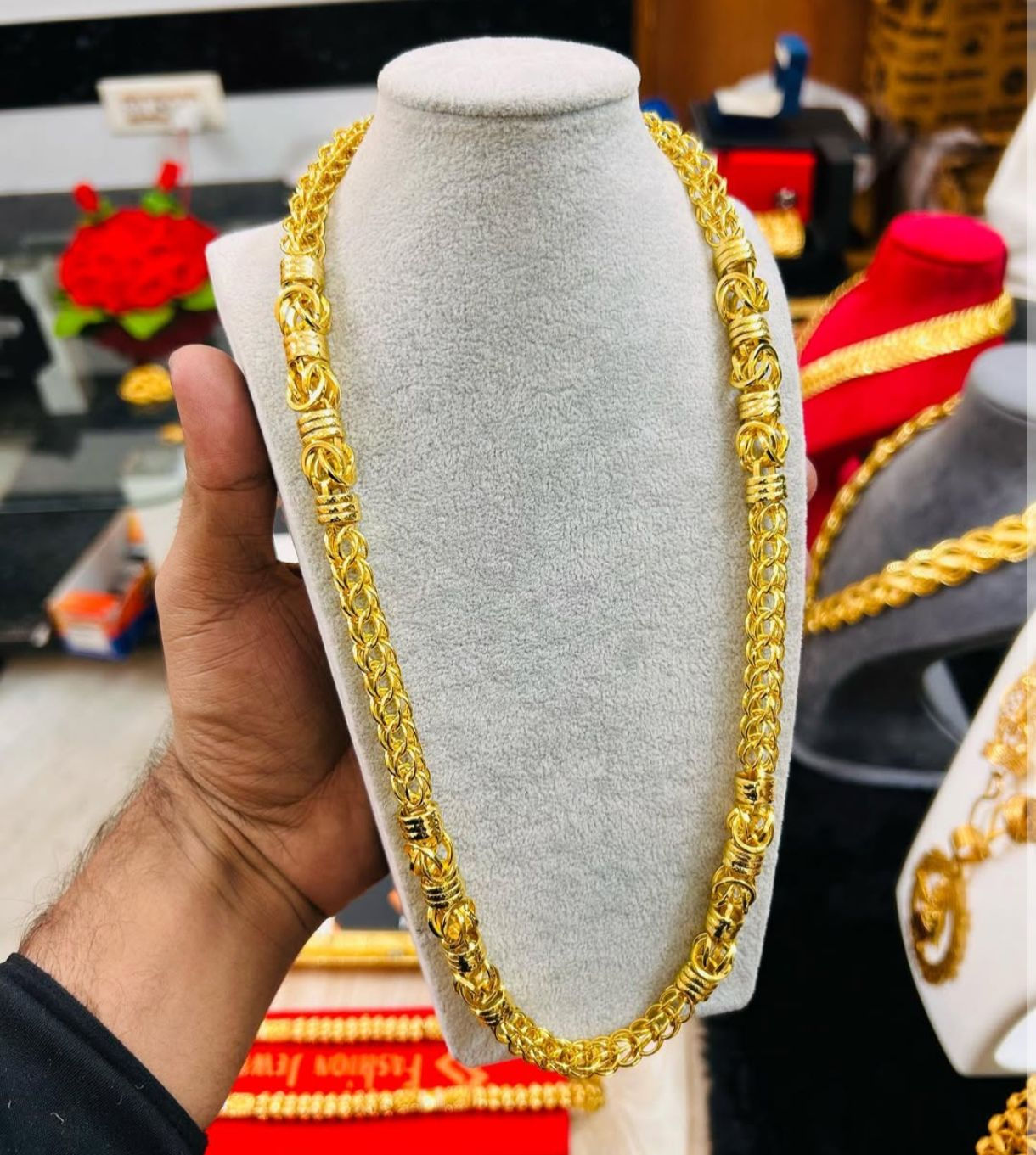 Gold Plated Chain Necklace For Men's