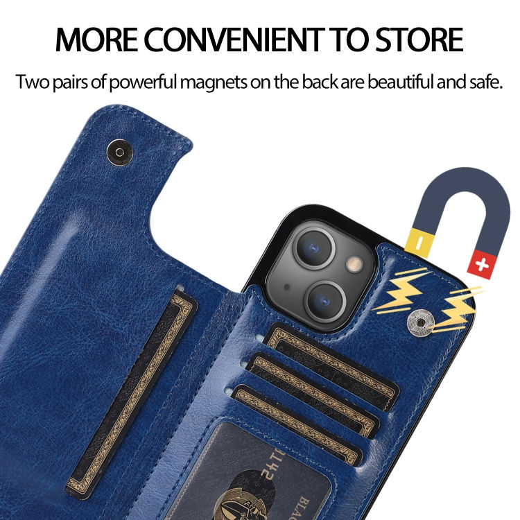 Thumbnail: Double Buckle Shockproof PU Protective Case with Card Slots & Holder