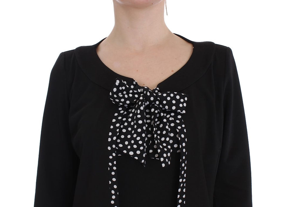 Thumbnail: Chic Polka Dot Dress & Sweater Set