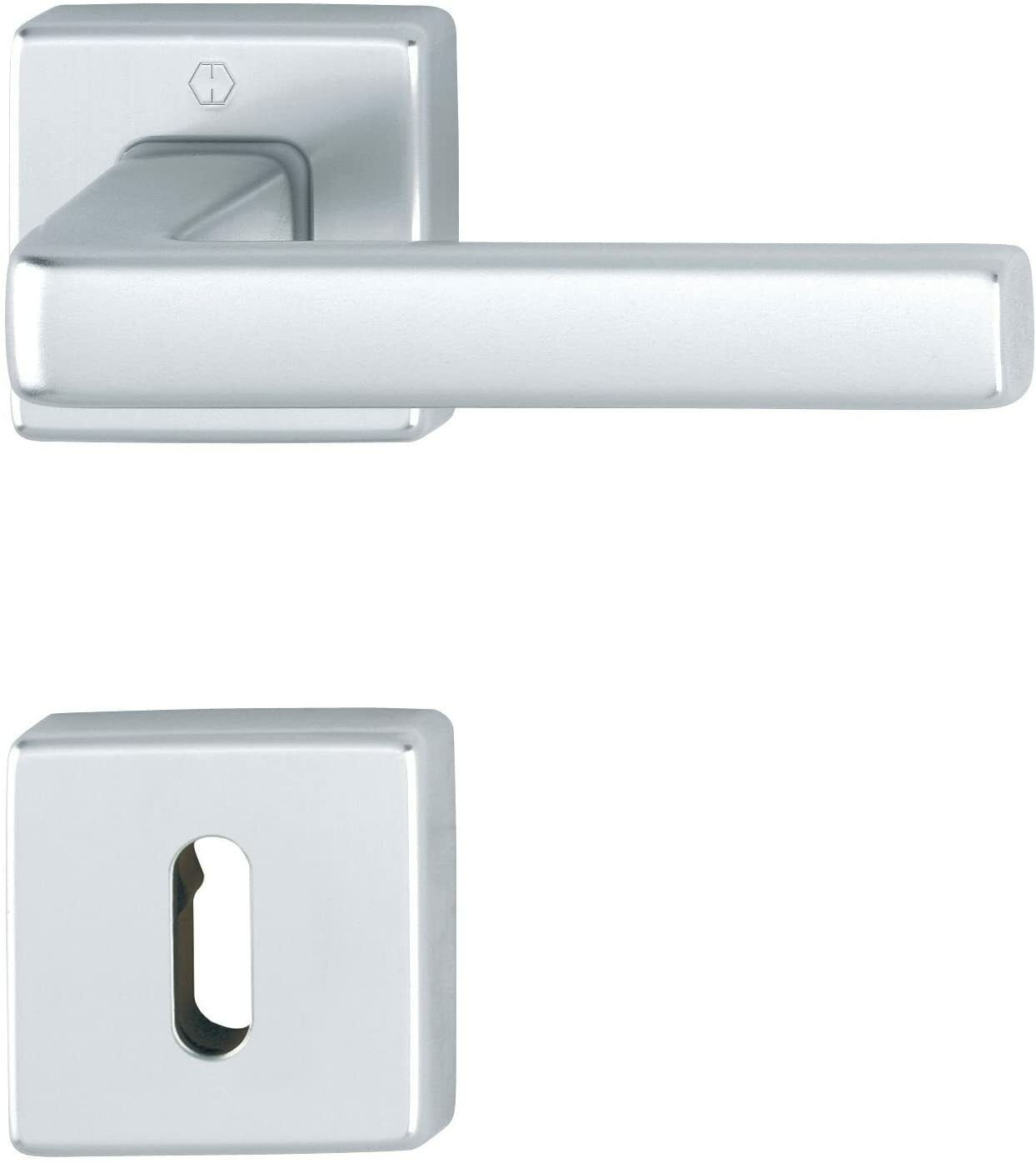 MANIGLIA IN OTTONE CROMO SATINATO PER PORTE HOPPE dublin BOCCHETTA FORO CHIAVE