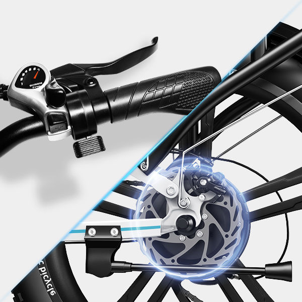 Thumbnail: Auloor 20H1F 750W Foldable Electric Bike for Adults with 20'x4'Fat Tire; E Bikes