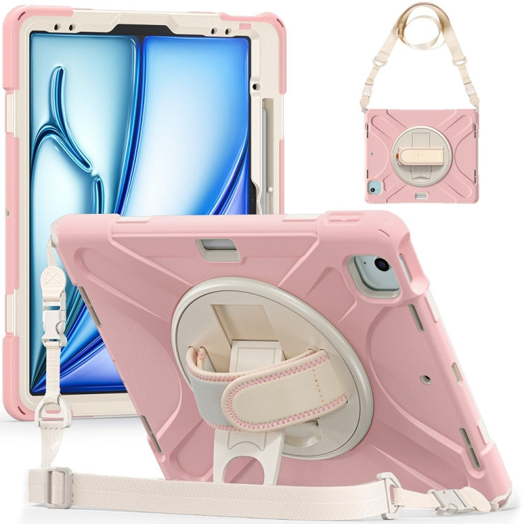 Thumbnail: Rotatable Holder Silicone Hybrid PC Tablet Case with Shoulder Strap