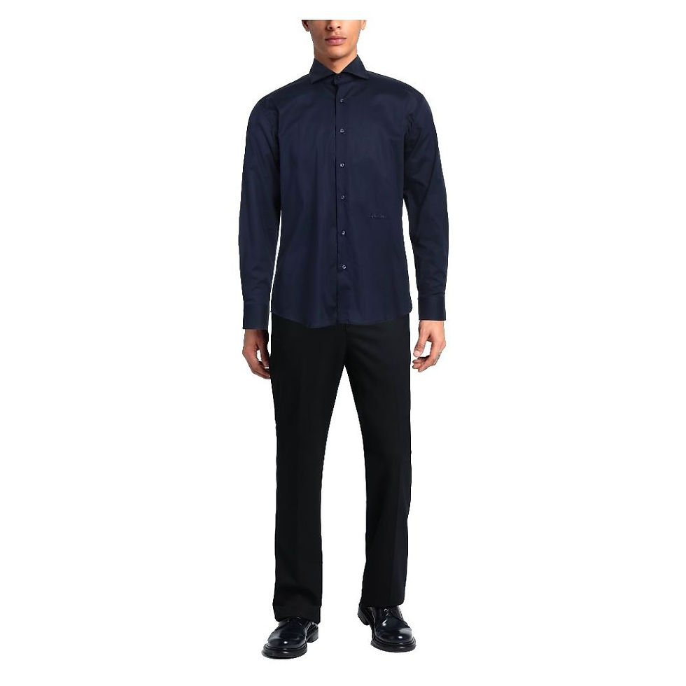 Thumbnail: Elegant Blue Cotton Logo Shirt