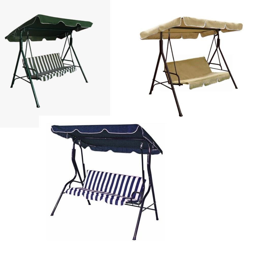 DONDOLO ORTIGIA 3 POSTI STRUTTURA ACCIAIO RIGATO VARI COLORI GIARDINO BALCONE...